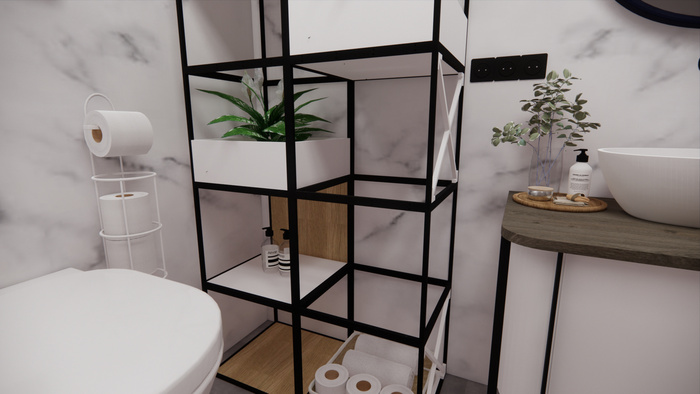 浴室现代简约风格特写场景近景(13)置物架