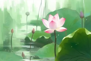 国风荷花水墨节气背景