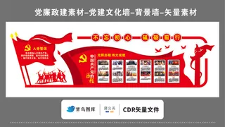 党建文化墙党建素材CDR预览图红色背景不忘初心砥砺前行伟大成就