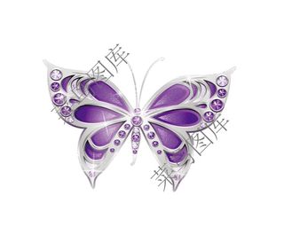 紫色金属质感蝴蝶