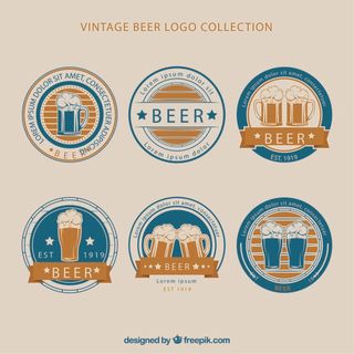 免抠古啤酒标签