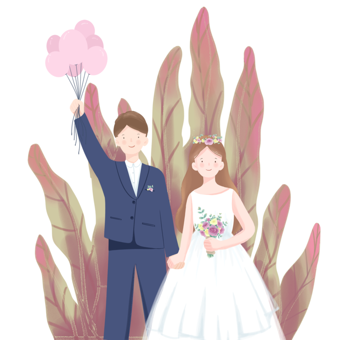 婚纱卡通人物婚礼白纱结婚婚纱摄影手绘