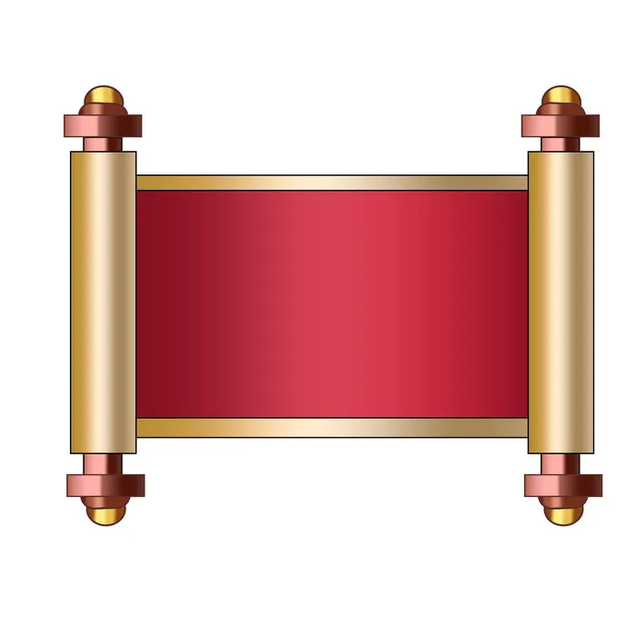 复古中国风卷轴元素手绘画轴文本标题框PSDAI素材模板png免扣图psd模版下载