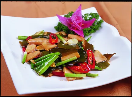 川菜湘菜高清菜谱 葱爆海带茎 川菜湘菜高清菜谱 葱爆海带茎