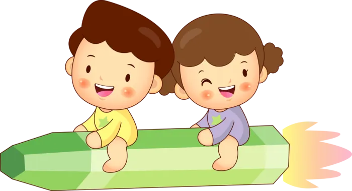 欢快 卡通 男孩女孩