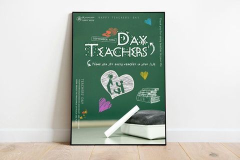 手绘感恩教师节海报