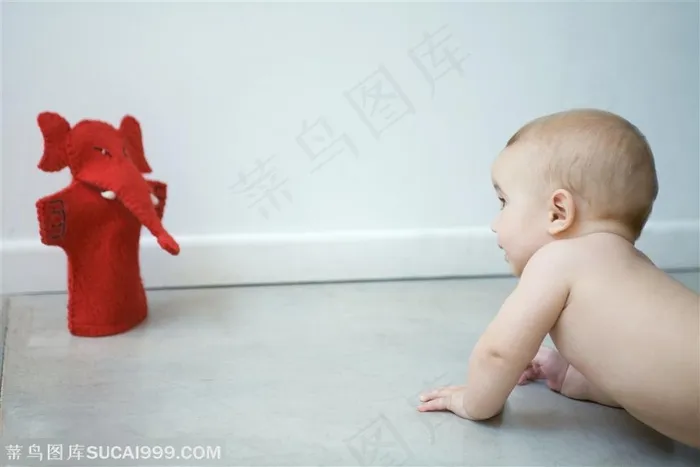 可爱婴儿 玩具大象 外国宝宝
