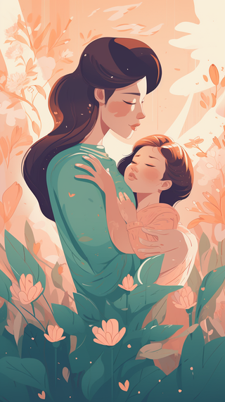 母亲 温馨 节日 爱护 温柔