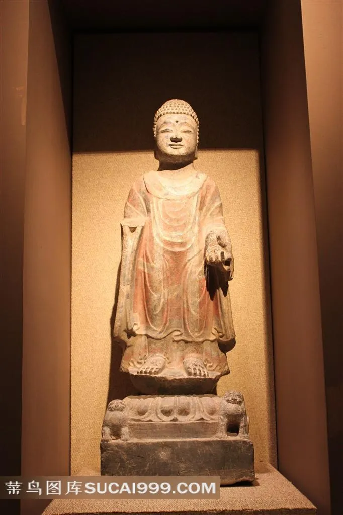 中国传统元素北周佛像