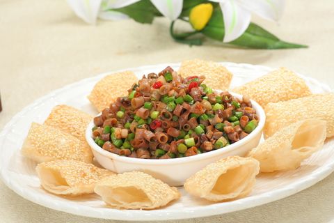 韭菜肉粒炒海肠   28元 (4)