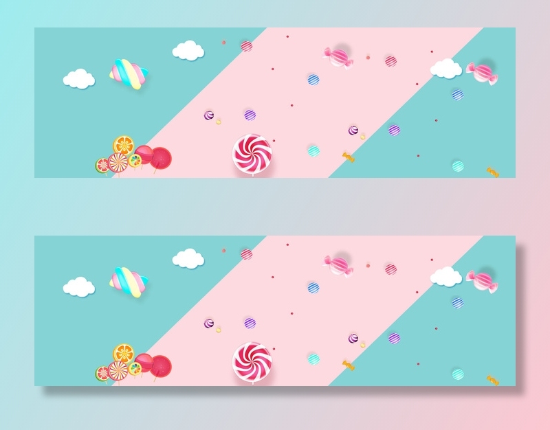 电商广告零食糖粉蓝色背景