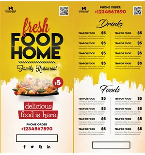 设计英文食物菜单素材