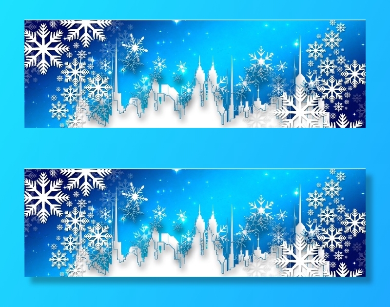 圣诞节雪花装饰风景