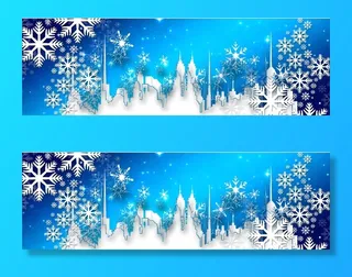 圣诞节雪花装饰风景