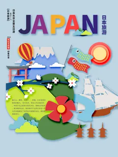 日本五日旅游海报PSD素材