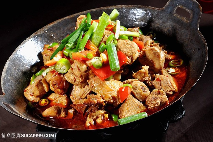 锅仔土鸡干锅鸡黄焖鸡辣子鸡铁锅炖土鸡老虎杠子鸡中华美食