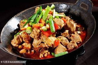 锅仔土鸡干锅鸡黄焖鸡辣子鸡铁锅炖土鸡老虎杠子鸡中华美食