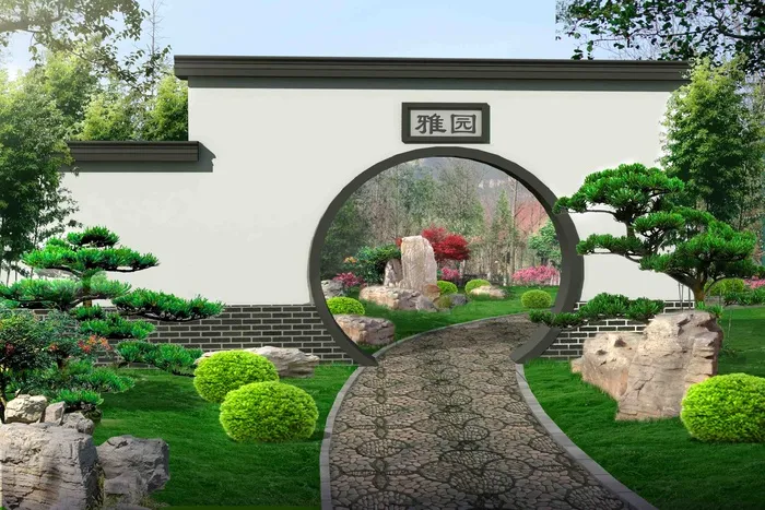 中式门庭装饰效果psd模版下载