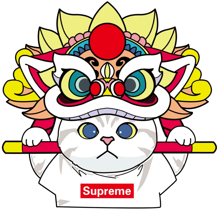 国潮醒狮中国风AI矢量卫衣T恤烫画印花手机壳图案PNG高清免抠素材