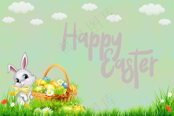 复活节卡通ppt背景图片
