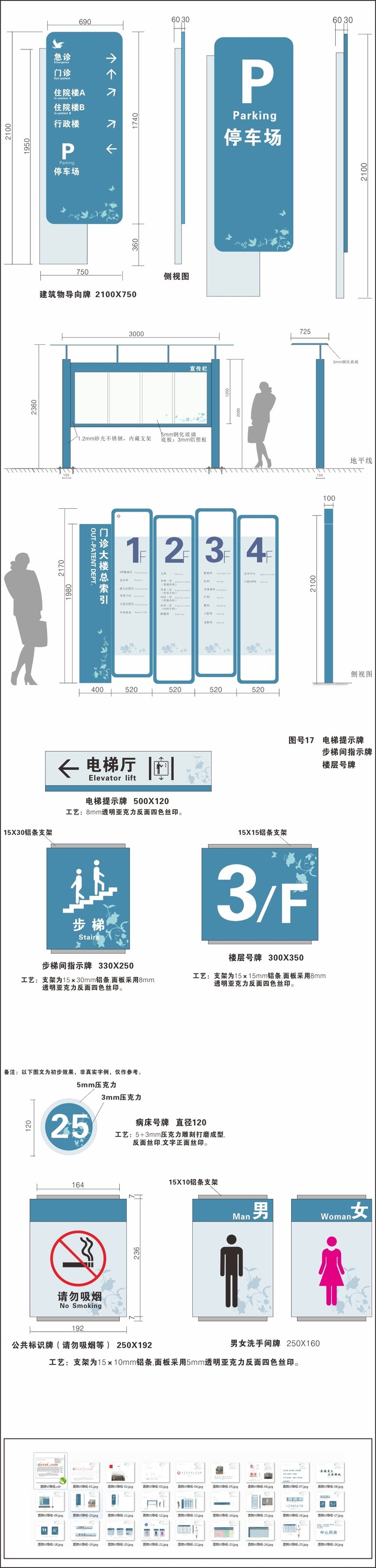 医疗医院导视医院VI导视牌设计cdr矢量模版下载