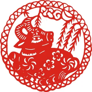 2022元旦新年剪纸牛