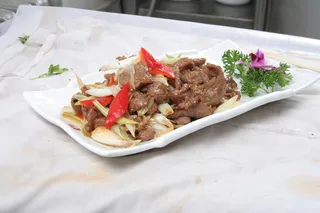 7葱爆锡盟草原小牛肉  -燕北莜面村