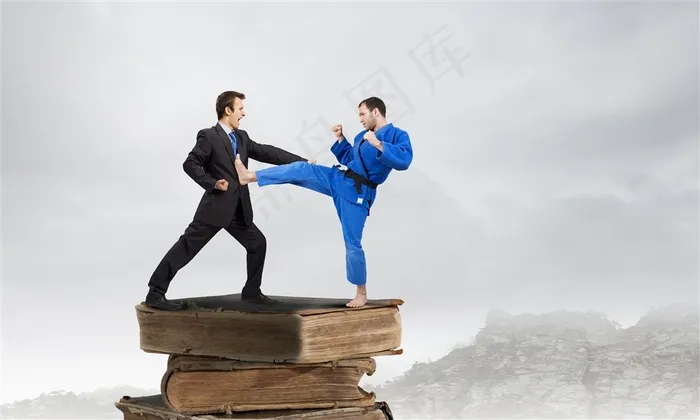 正在打斗的商务人士高清图片素材