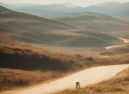 在山间的小路上