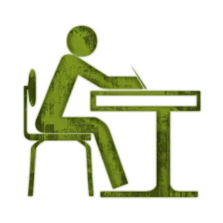 绿色人物剪影卡通简笔少儿兴趣班