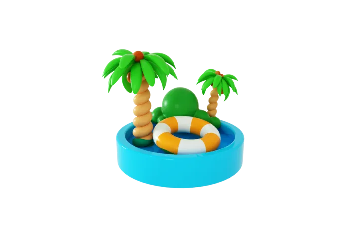 创意C4D海岛旅游3D立体模型