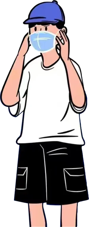 卡通公仔带口罩