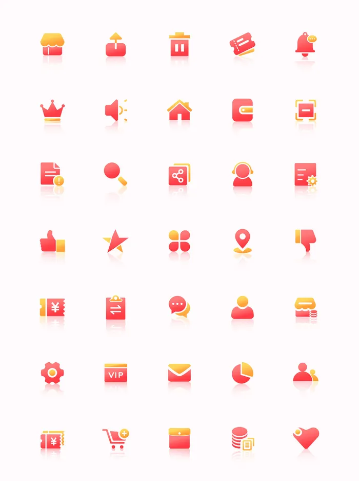 彩色icon手机线性小图标UI素材AI矢量图psd设计源文件app菜单分类