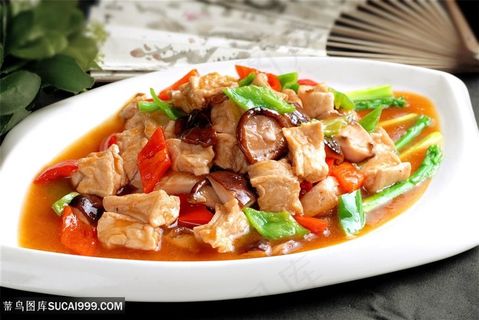 热香菇烩豆腐传统餐饮美食高清菜谱用图摄影