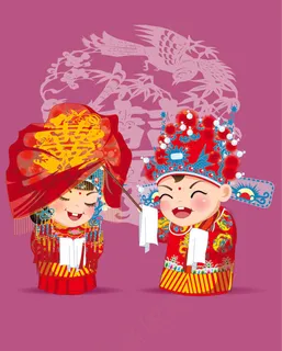 新郎新娘卡通设计图片