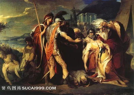 李尔王为科德利亚的死而哭泣油画