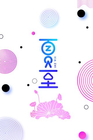 简约时尚夏至节气海报