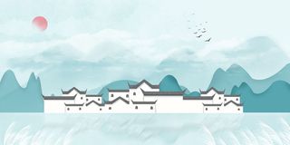 中国复古国风国潮清明节青团插画海报背景春季踏青春游psd素材图