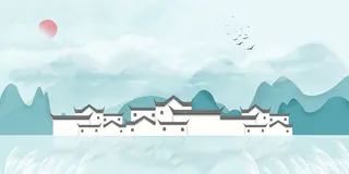 中国复古国风国潮清明节青团插画海报背景春季踏青春游psd素材图