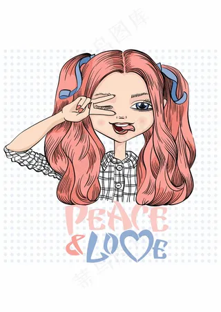 粉红色发色 剪刀手 可爱女孩18