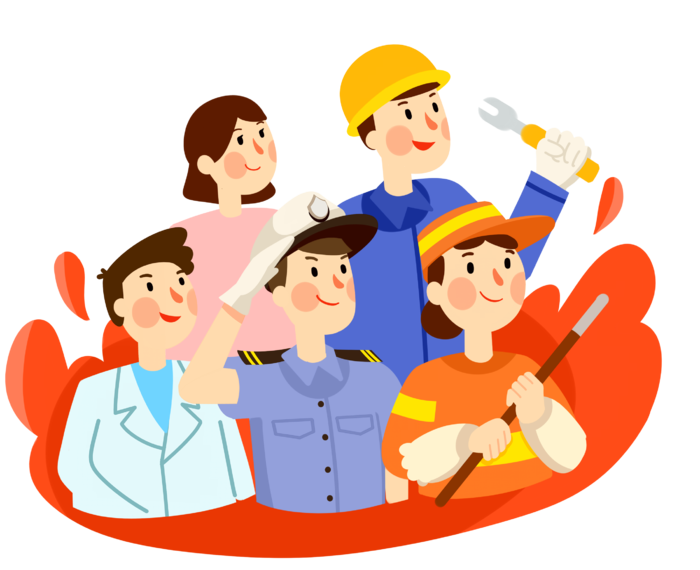 五一劳动节卡通人物插画五一艺术字PNG免抠图元素设计ps素材合集