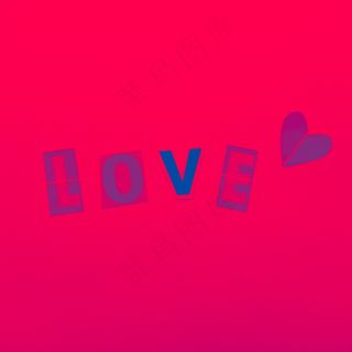 红色背景上的love文字图片