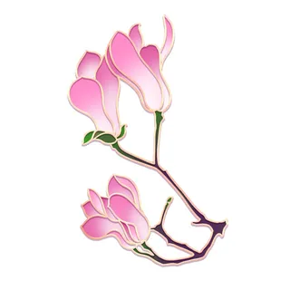 国潮风立体浮雕金边手绘花朵花卉PSD设计PNG免扣图片元素素材