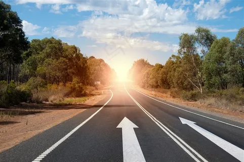 晚霞中的奇异公路风光 晚霞中的奇异公路风光