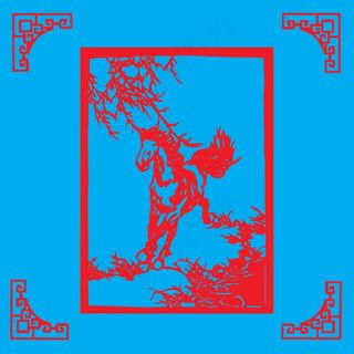 马剪纸 剪纸风元素