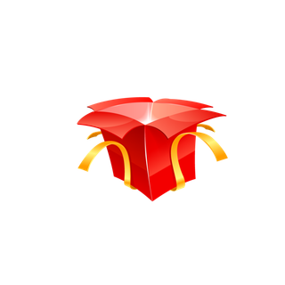 红色打开礼盒免扣元素