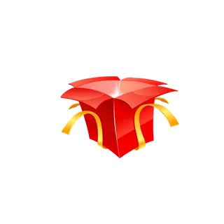 红色打开礼盒免扣元素