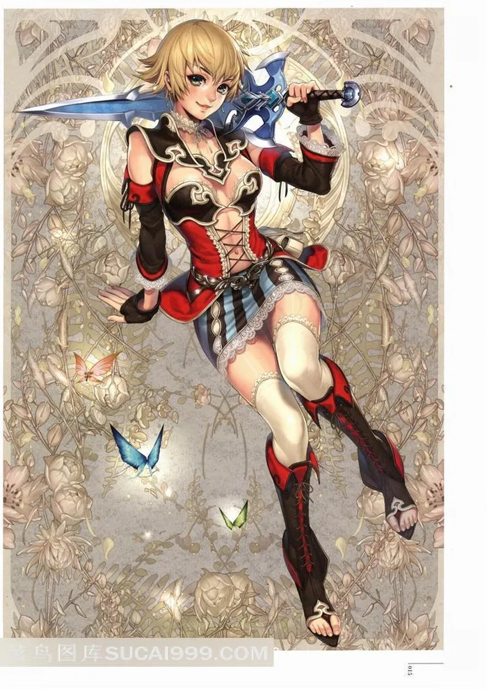 手绘动漫美女插画设计素材