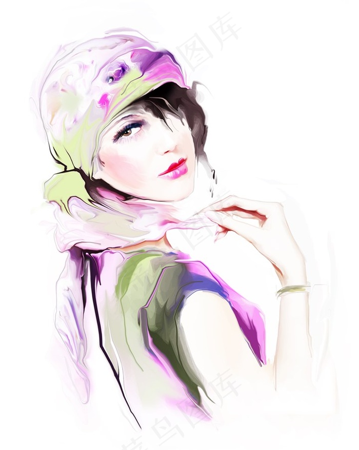 漂亮的手绘美女