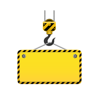 黄色警示工业风边框起吊标牌